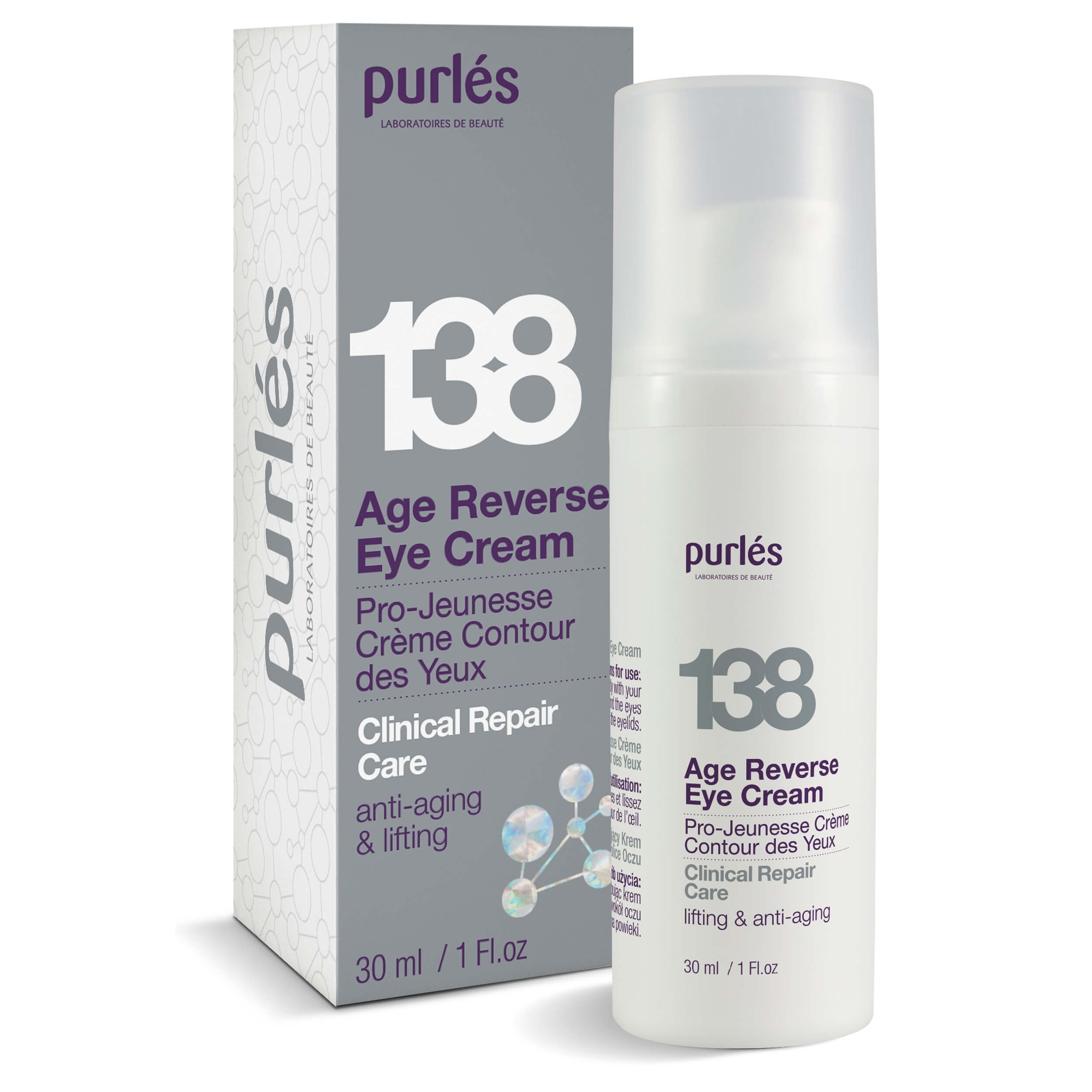 Purles 138 Clinical Repair Care Age Reverse Eye Cream Anti Aging & Lifting 30ml