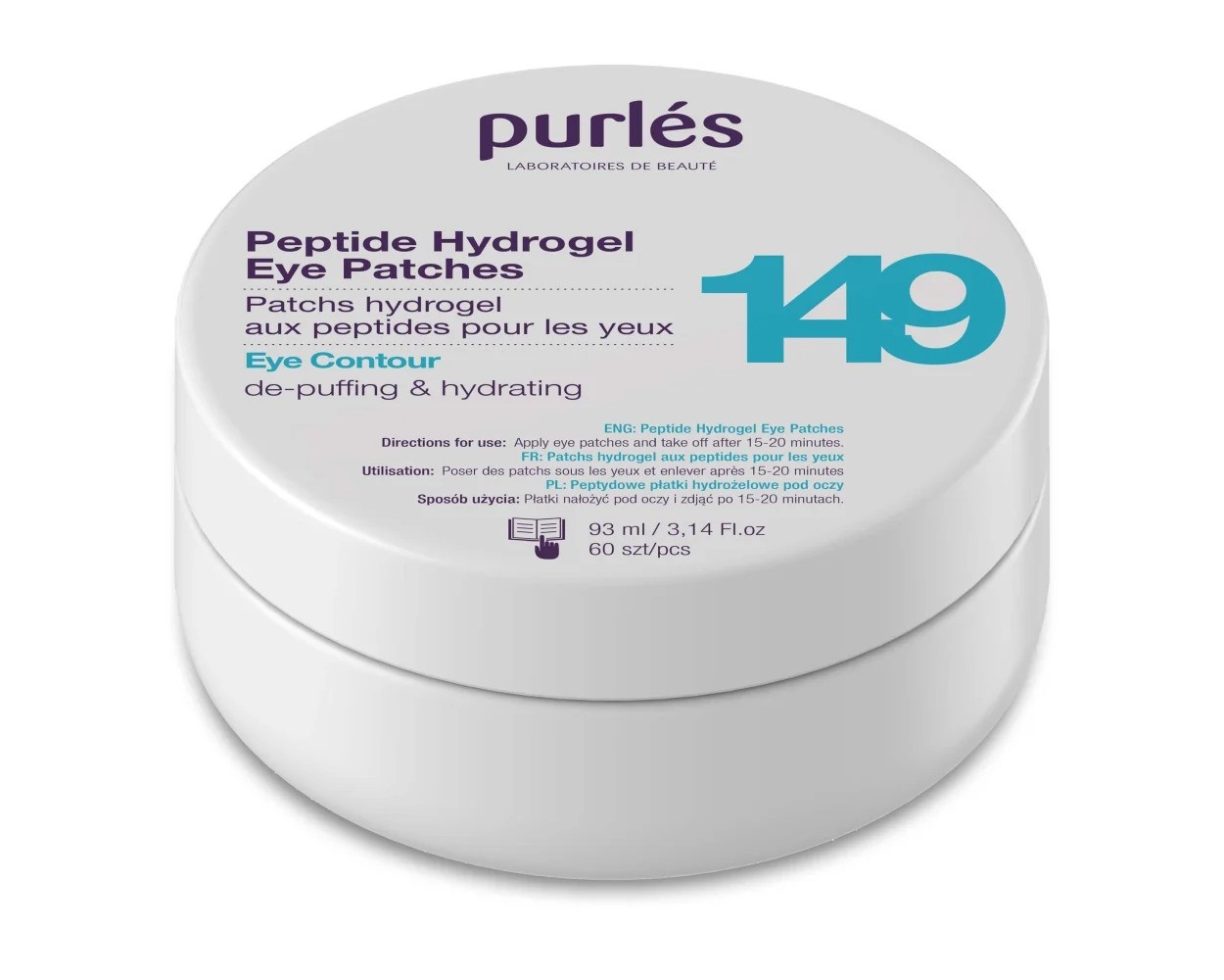 Purles 149 Eye Patches Moisturizing Peptide Hydrogel Eye Patches De-Puffing & Hydrating 60pcs