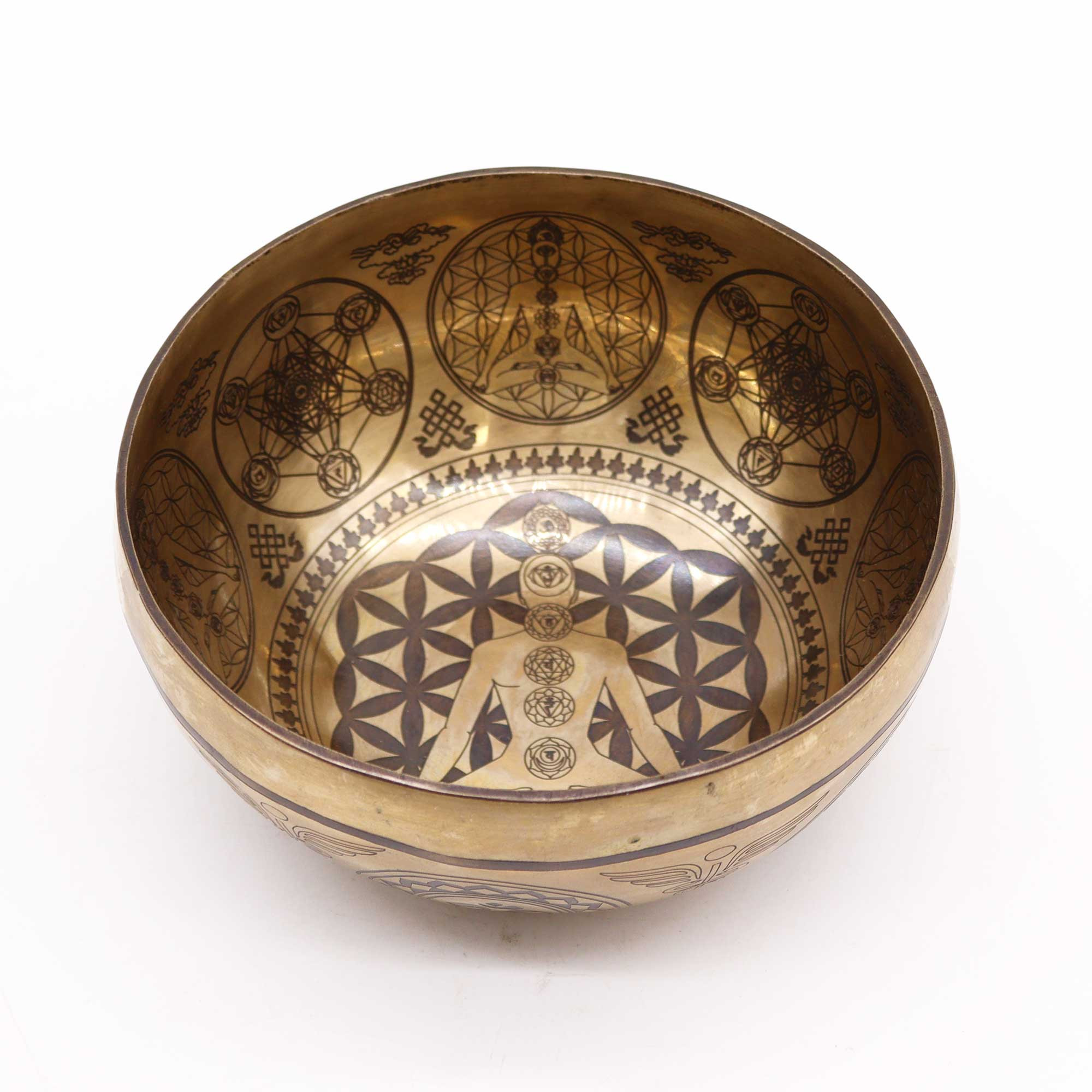 7 Chakras Healing Engraved Singing Bowl 16cm