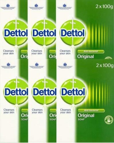 6 x Dettol Twin Pack Anti-Bacterial Soap100g each