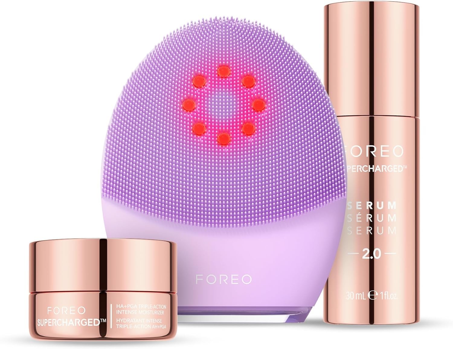 Foreo Clean & Firm Bundle - Luna 4 Plus Cleansing Brush + Supercharged SERUM 2.0 & Hydrating Night Mask