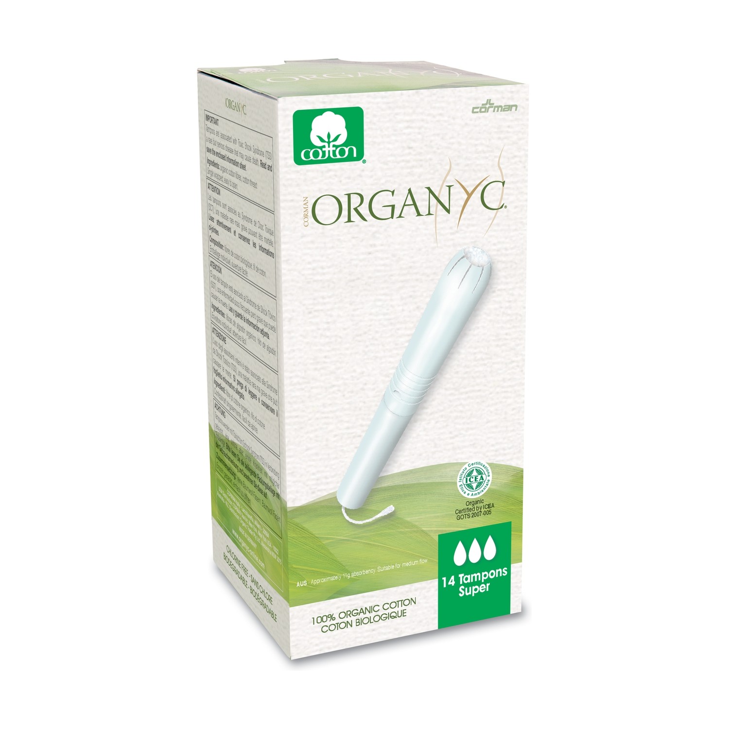 Organyc Organic Cotton Tampons with Applicator Super