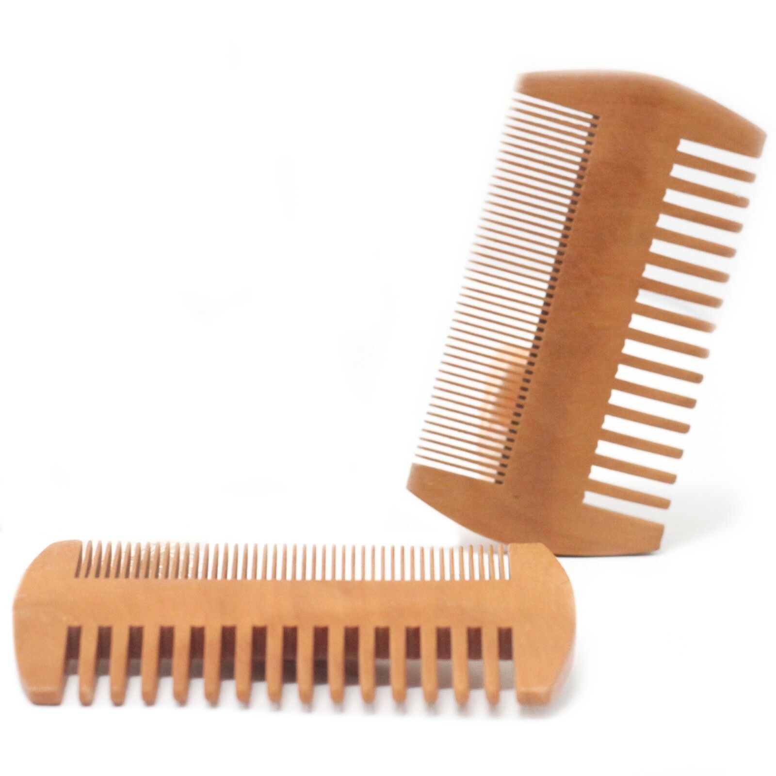 Two Sided Beard Comb Natural Pear Wood