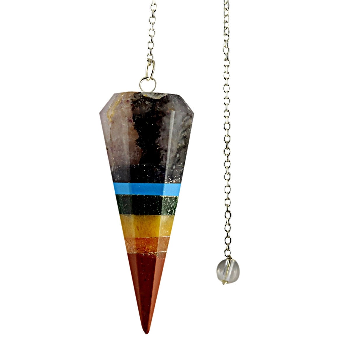 Chakra Layer Faceted Cone Pendulum