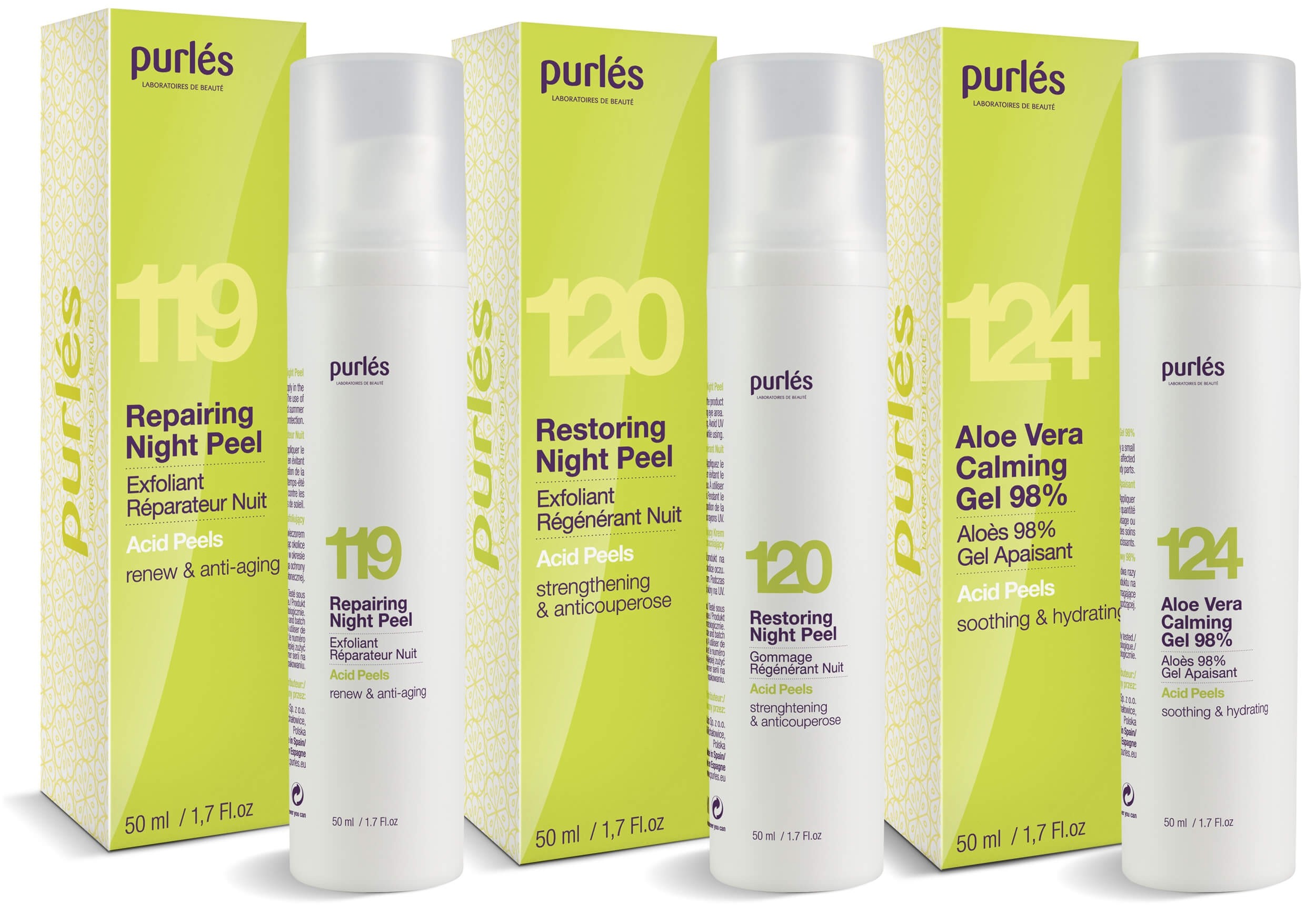Purles 119-120 -124 Home Care Acid Peel & Aloe Vera Calming Gel