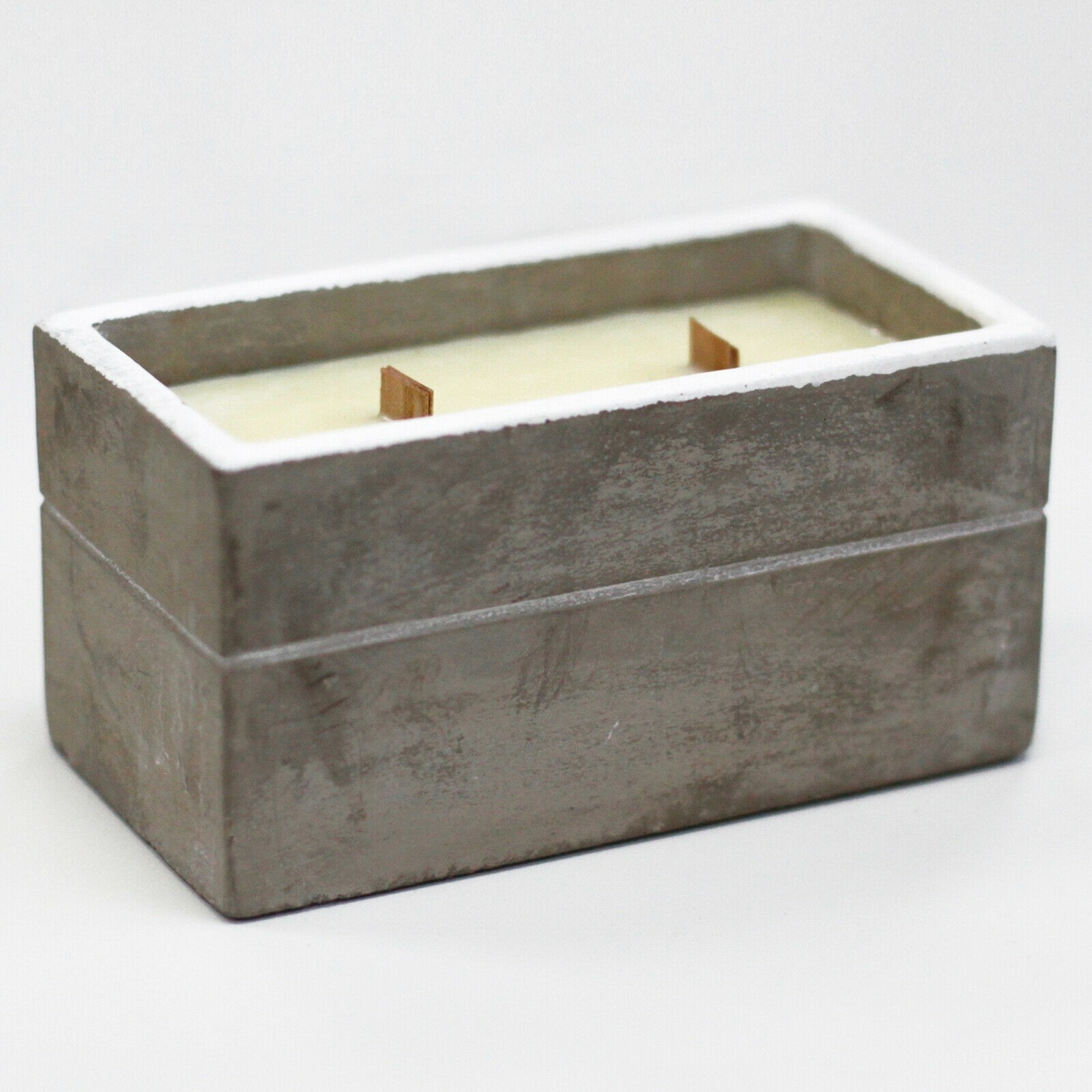 Aromatherapy Wooden Wicks Concrete Square Candle 