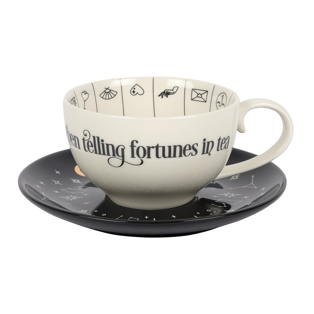 Fortune Telling Ceramic Teacup & Saucer Reading Gift Set 