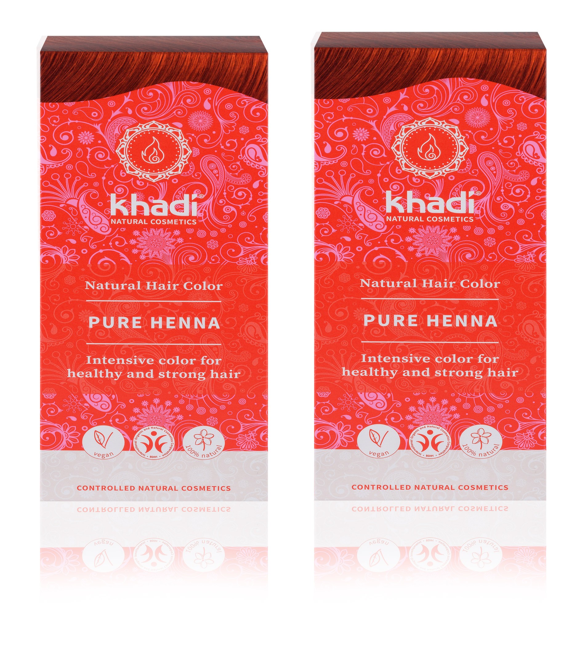2 x Khadi Herbal Hair Colour Pure Henna Red 