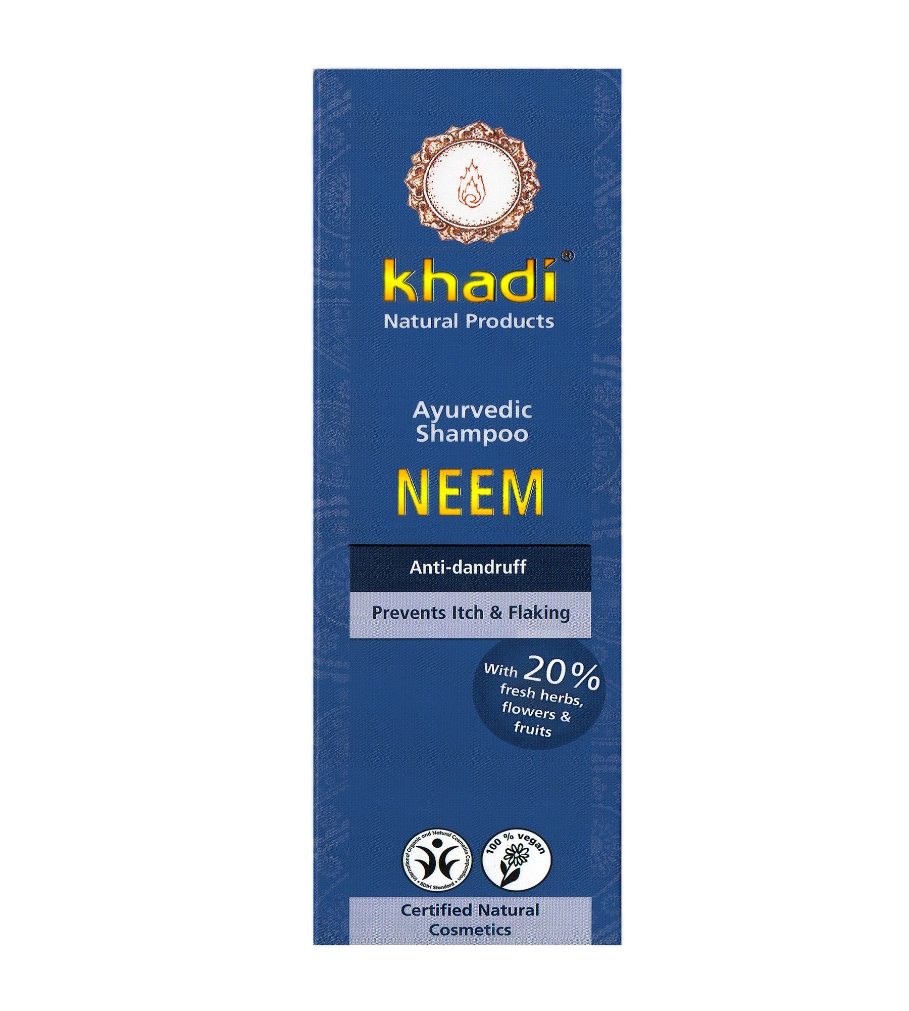Khadi ,Neem Ayurvedic Shampoo Dandruff , 210ml