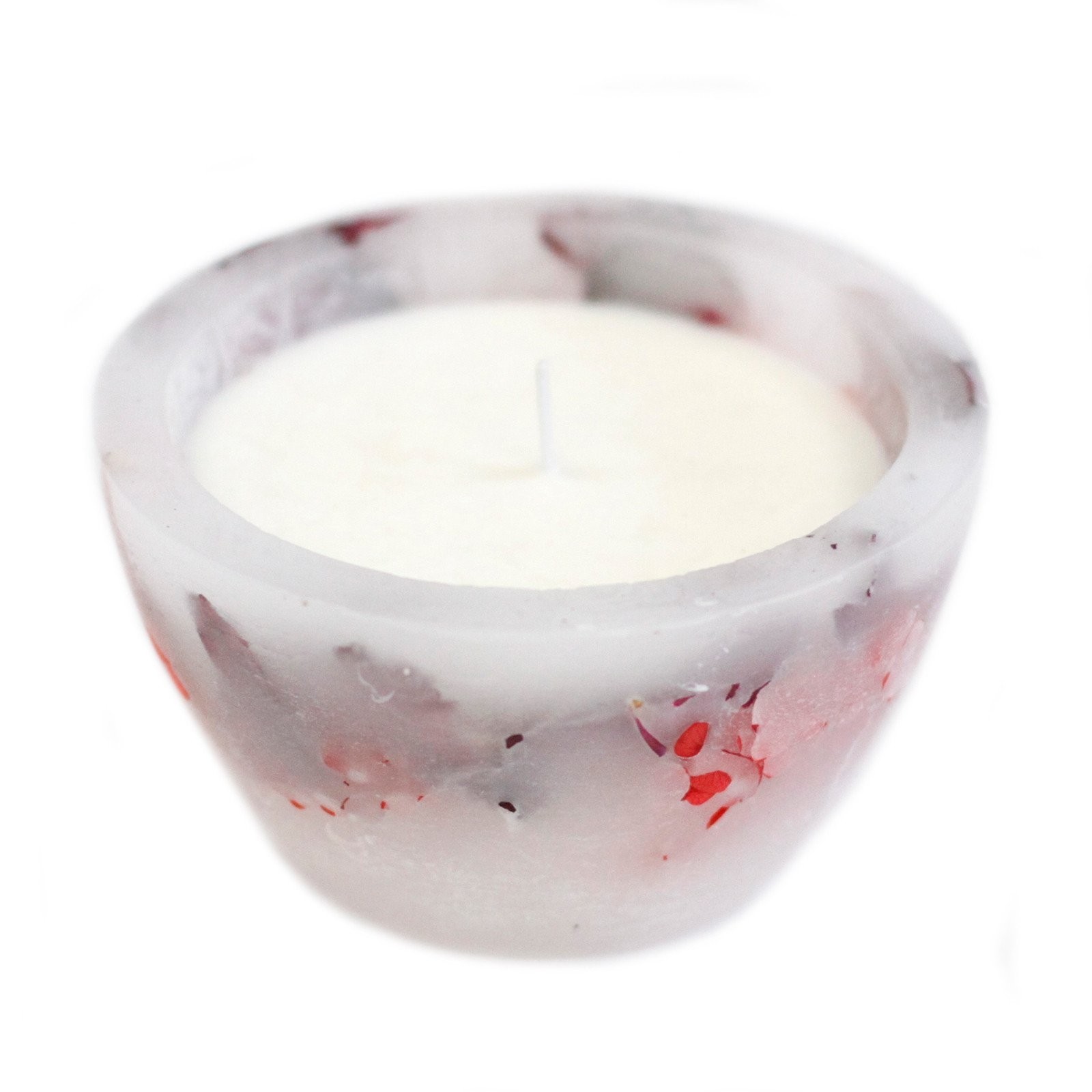 Wild Rose Flowers Round Soy Candle