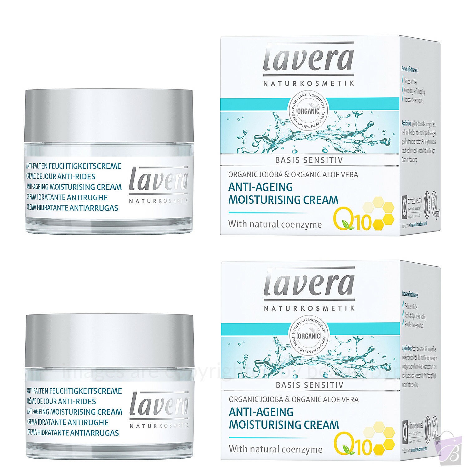 2 x Lavera Basis Anti Ageing Moisturiser Cream with Q10 