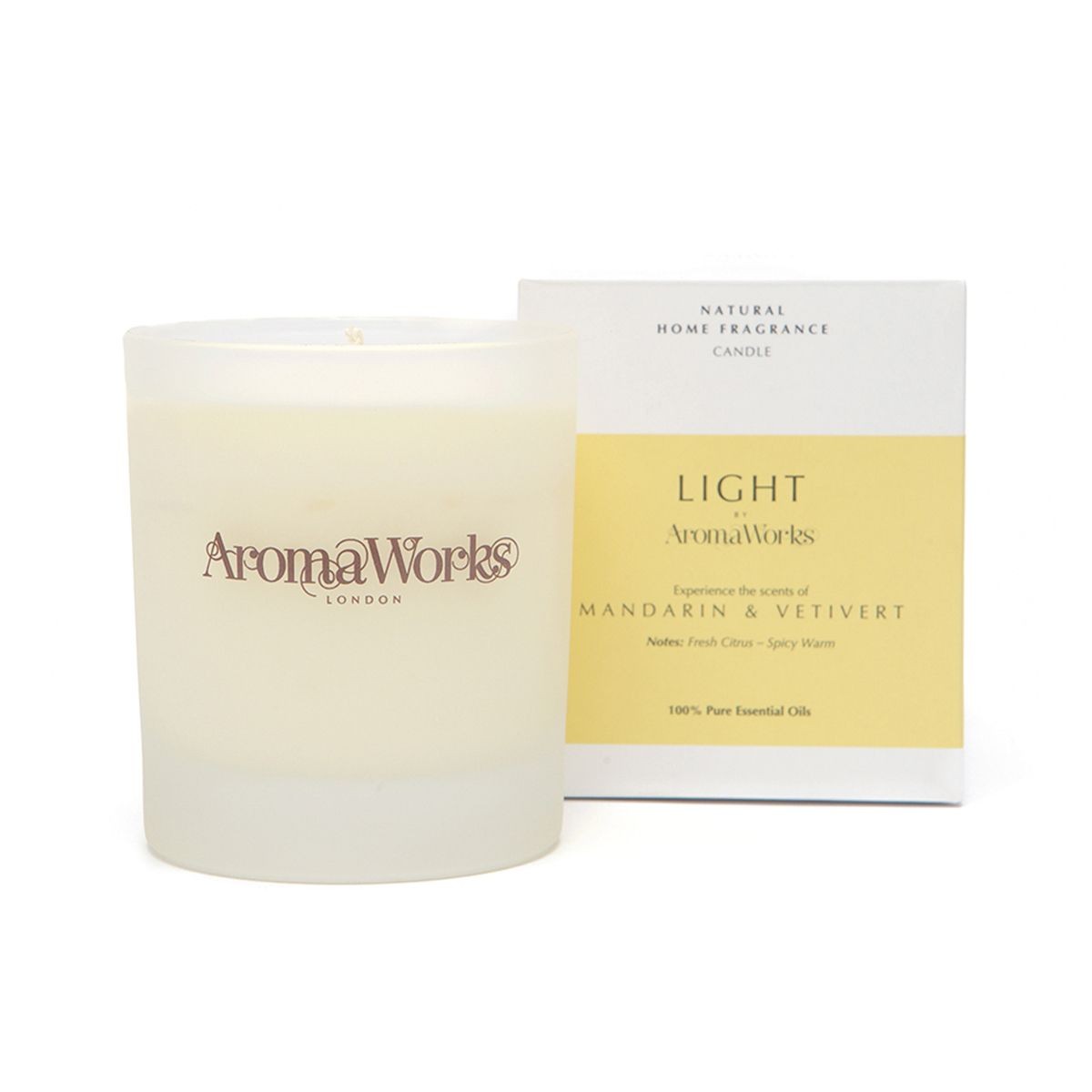 Aromaworks Light Range Mandarin & Vetivert Candle 30cl 