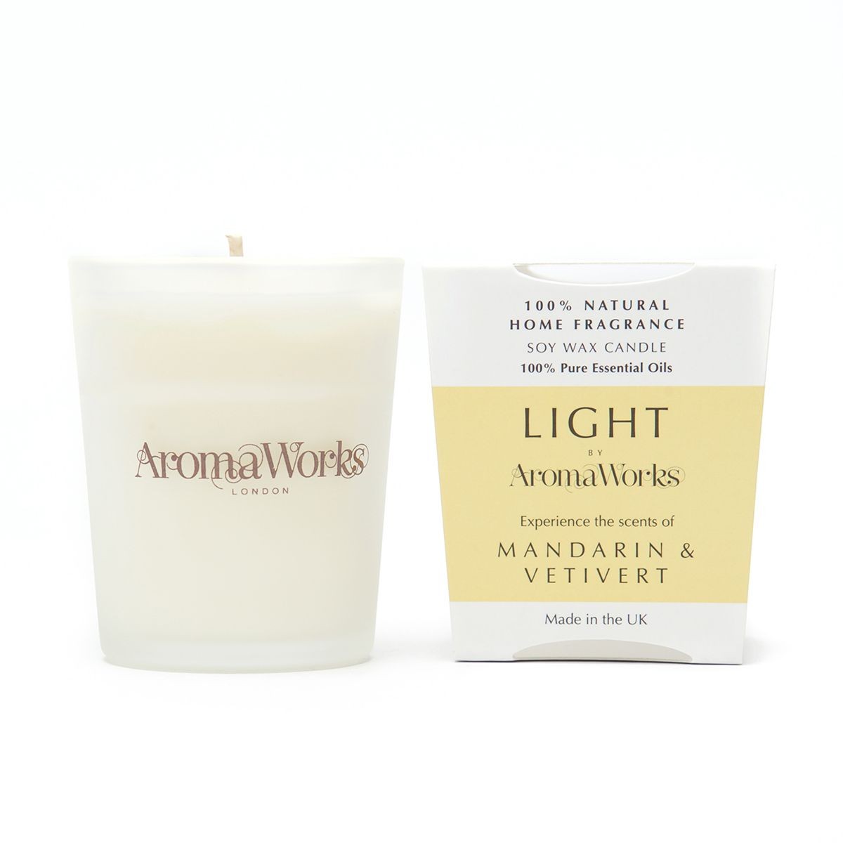 Aromaworks Light Range Mandarin & Vetivert Candle 10cl
