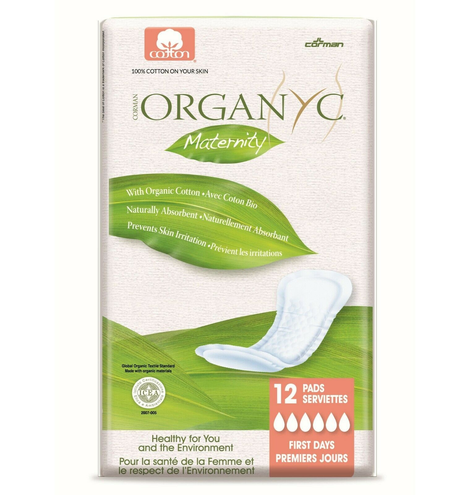 Organyc Maternity Pads 100% Cotton