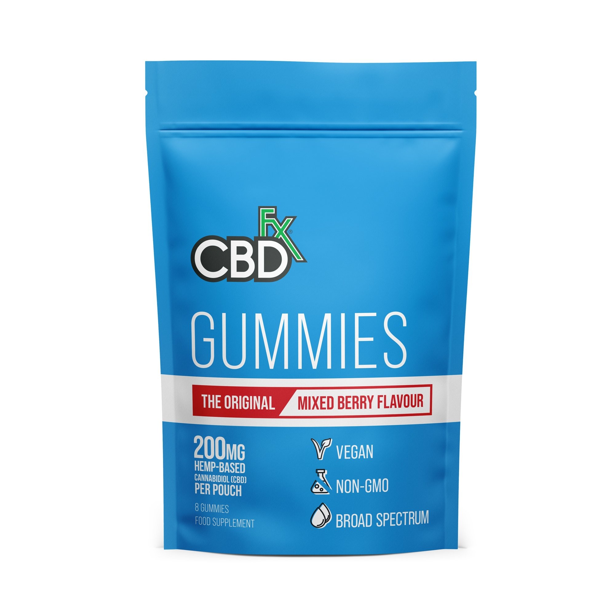Hemp Gummies - Original Mixed Berry Flavour 200mg 8 gummies