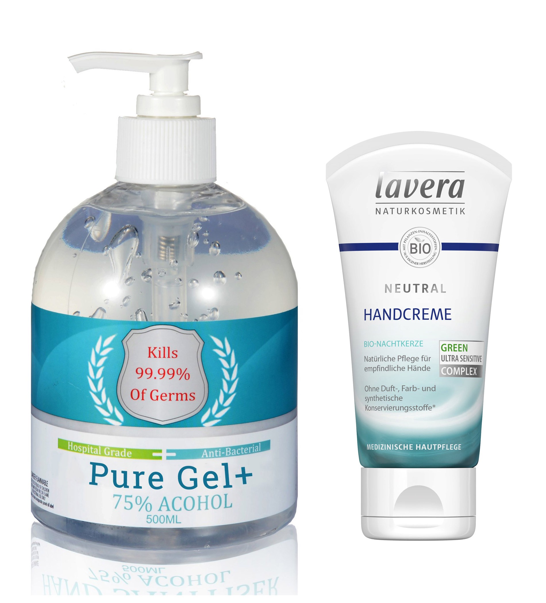 Pure Gel Antibacterial Gel & Lavera Intensive Hand Cream