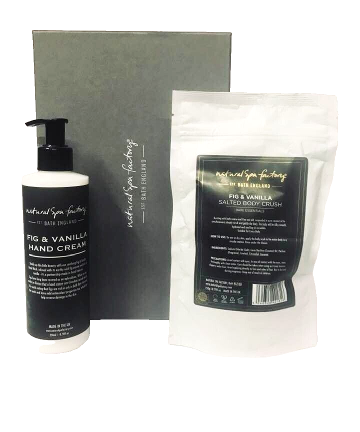 Natural Spa Factory Fig & Vanilla Hand Cream & Body Scrub Gift Set