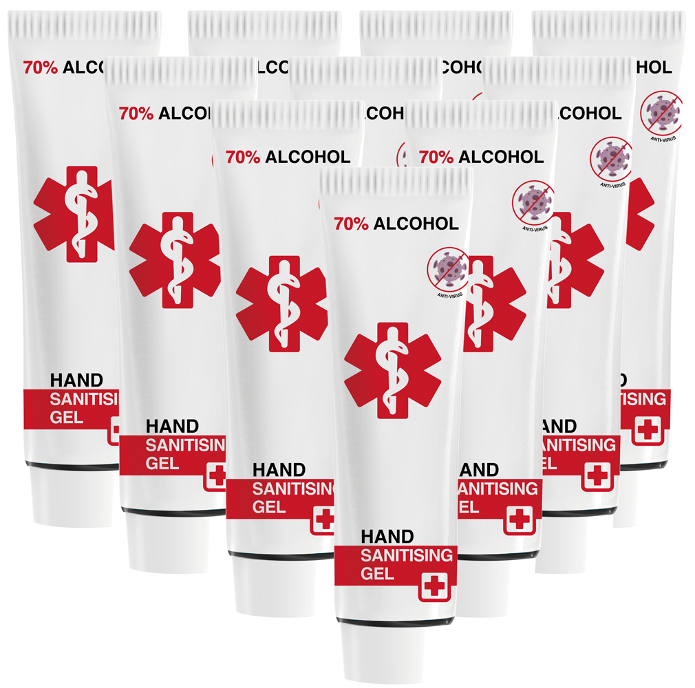 10 x Revitanum 70% Alcohol Antibacterial Hand Sanitising Gel Sanitiser