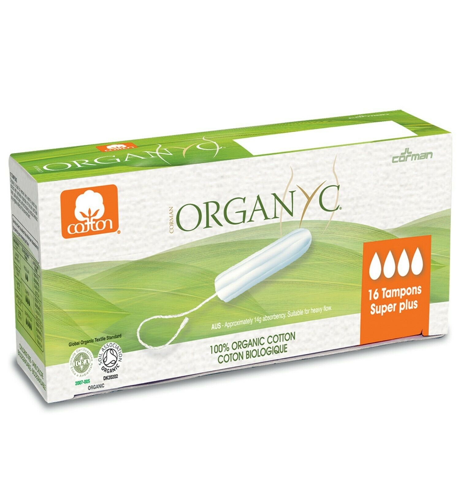 Organyc Organic Cotton Tampons Super Plus