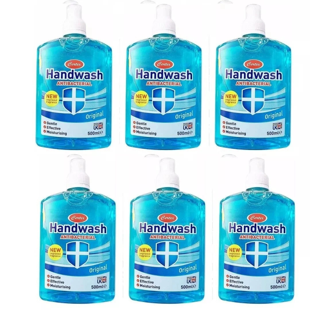6 x Carex Handwash Derma Care Moisture Plus 500ml With Cap Lid