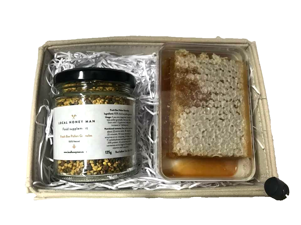 Local Honey Man Bee Pollin Granules & Honeycomb Set