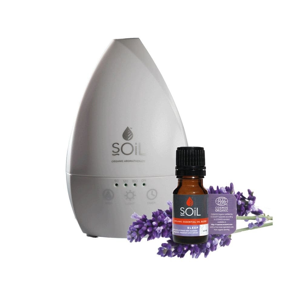 Soil Ultrasonic Diffuser & Organic Essential Oil Sleep Therapy Set