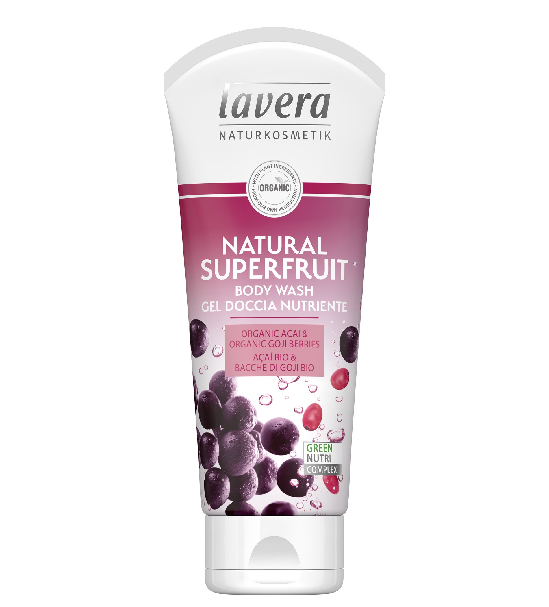 Lavera Body Wash Natural Superfruit Organic Acai & Goji Berries