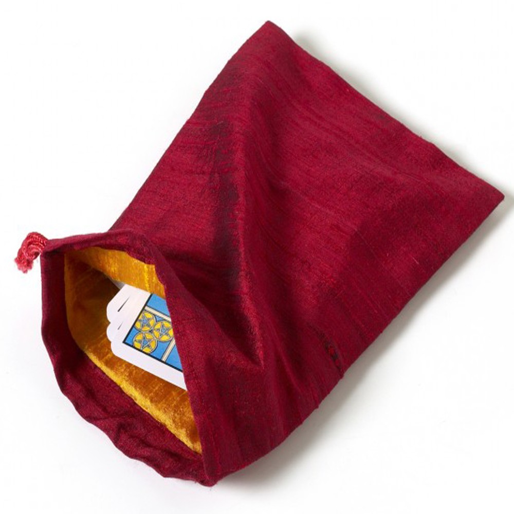 Large Red 100% Silk Tarot Angel Card Bag 
