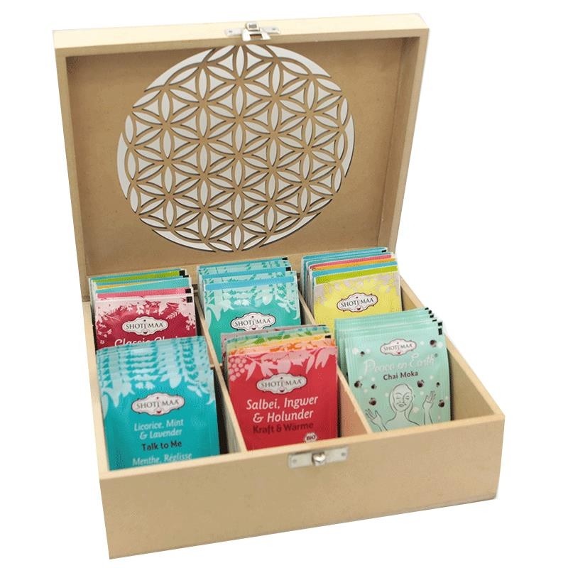 Flower of Life Tea Box & Organic Chakra Tea Gift Set 