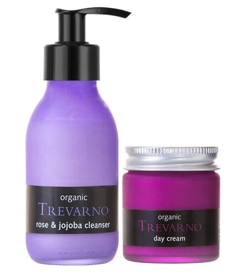 Organic Trevarno Rose & Jojoba Cleanser & Day Cream Set 