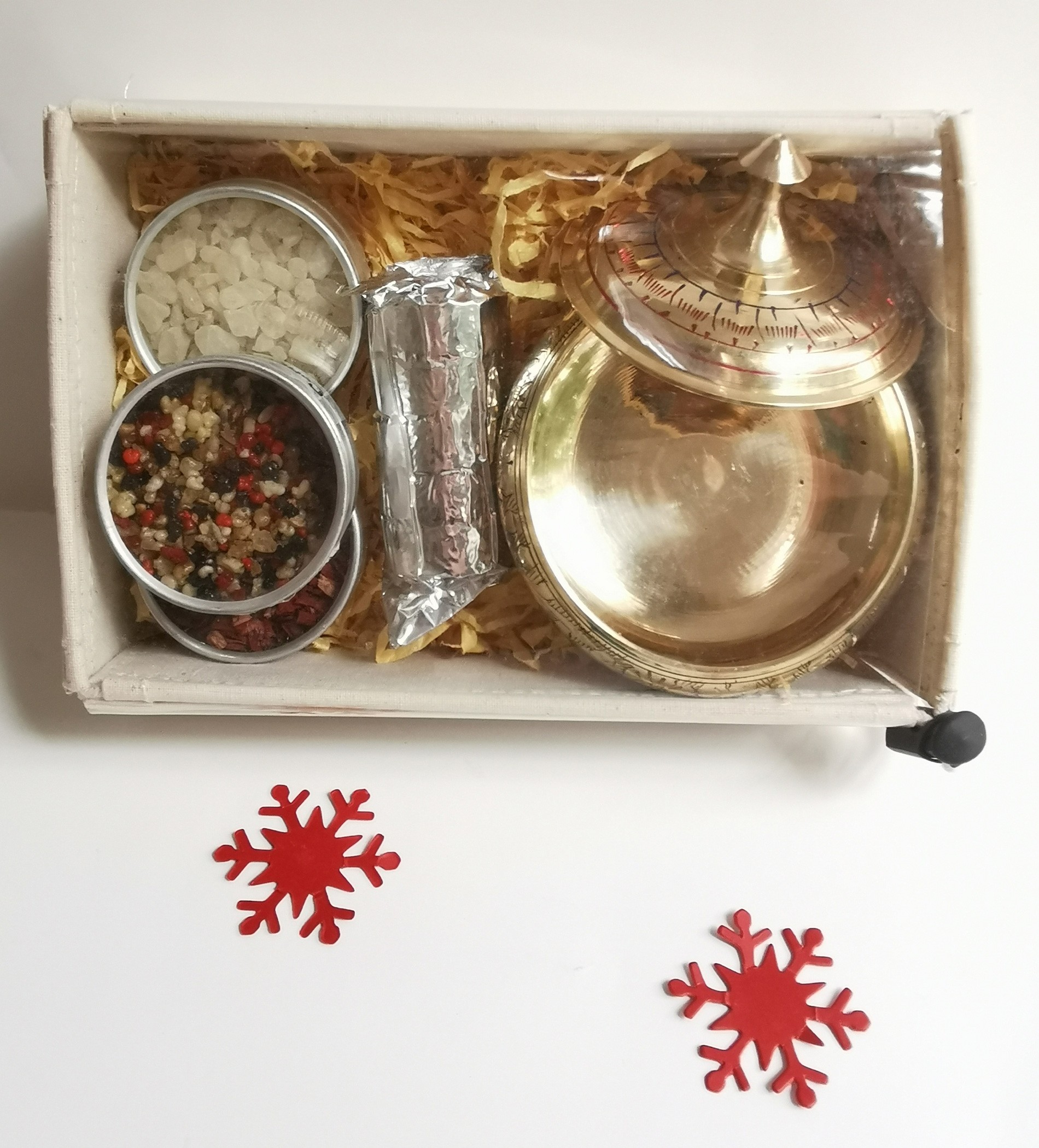 Brass Burner & Resin Tins Gift Set
