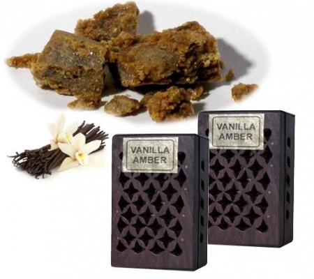 Incense Resin Vanilla & Amber in Wooden Box