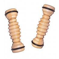 2 x Wooden Ribbed Foot Massage Roller 