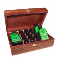Aromatherapy Set Wooden Box 14 Essential & Base Oils