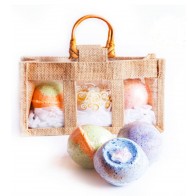 Organic Bath Bombs Jute Bag Set