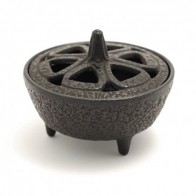 Cast Iron Lotus Shaped Incense Bowl 