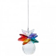 Lead Crystal Sphere With Chakra Crystals