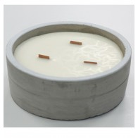 Aromatherapy Wooden Wicks Concrete Round Candle 