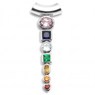 Peter Stone Chakra Pendant Faceted Crystals (Sterling Silver)