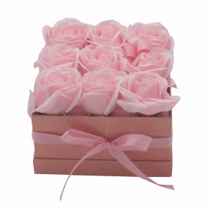 Pink Roses Soap Flower Bouquet Gift Set