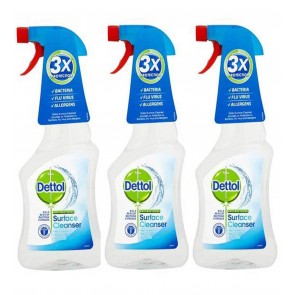 3 x Dettol Anti-Bacterial Surface Cleanser Spray Against Virus & Bacteria