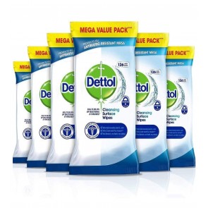 6 x Dettol Anti-Bacterial Surface Wipes 30 x Pack