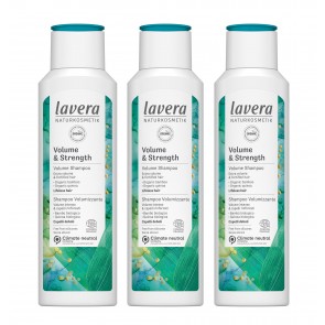 3 x Lavera Volume & Strength Organic Shampoo 