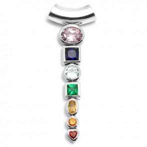 Peter Stone Chakra Pendant Faceted Crystals (Sterling Silver)