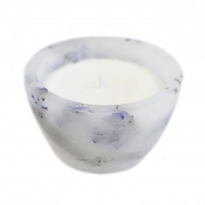French Lavender Flowers Round Soy Candle
