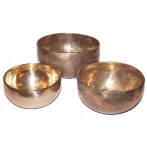 3 x Handmade Brass Singing Bowl Set 