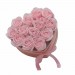 Pink Roses Soap Flower Heart Bouquet Gift Set